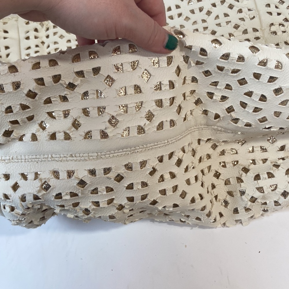 Big Buddha white and gold large bag tote shoulder strap - Picture 7 of 9